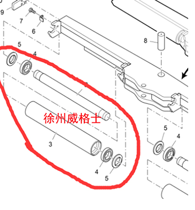 攤鋪機料斗托輥2041084